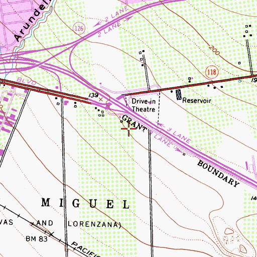 Topographic Map of California Highway Patrol - Ventura, CA