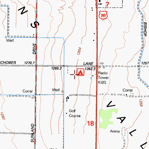 Topographic Map of Schober Lane Recreation Site, CA
