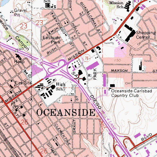 Topographic Map of Brooks Street Post Office, CA