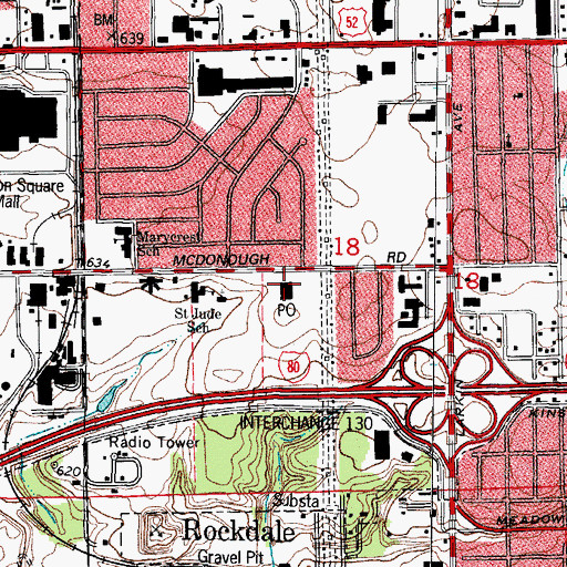 Topographic Map of Joliet Post Office, IL