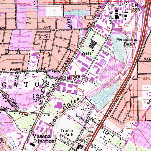 Topographic Map of Dell Post Office, CA
