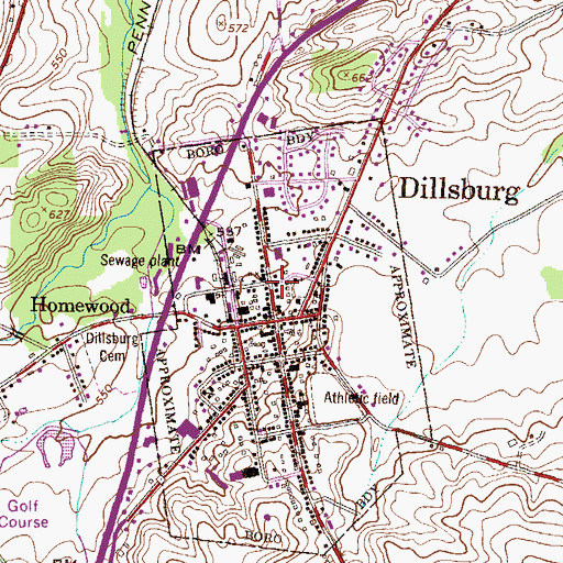 Topographic Map of Dillsburg Post Office, PA