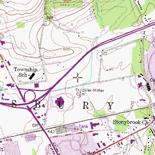 Topographic Map of East York Post Office, PA