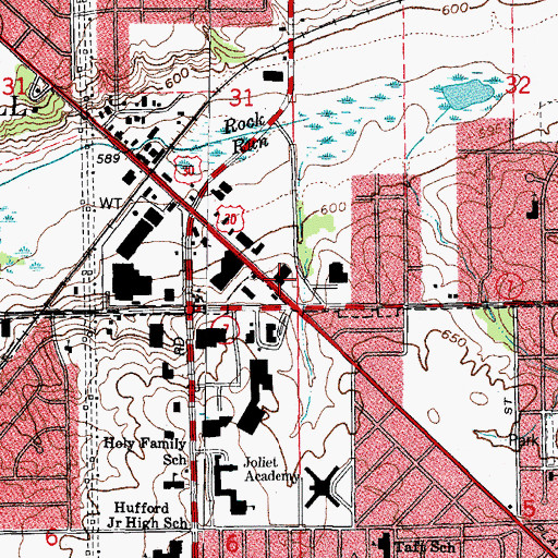 Topographic Map of Crest Hill Police Department, IL