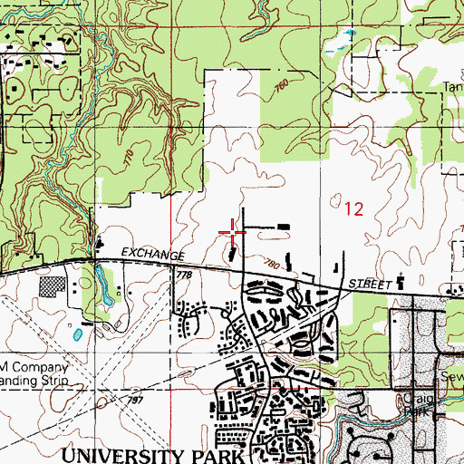 Topographic Map of University Park Police Department, IL