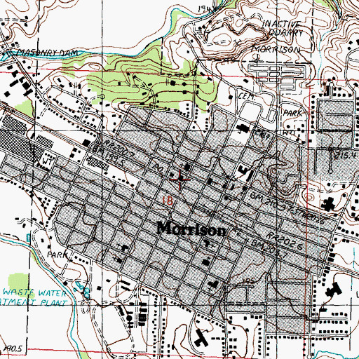 Topographic Map of Morrison Police Department, IL