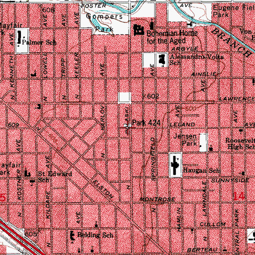 Topographic Map of Chicago Police Department, IL