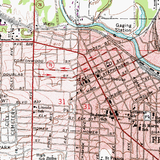 Topographic Map of Freeport Police Department, IL