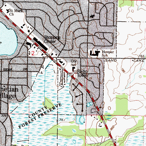 Topographic Map of Lindenhurst Police Department, IL