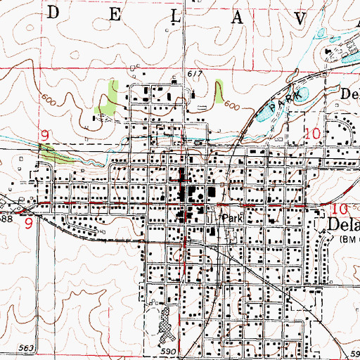 Topographic Map of Delavan Police Department, IL
