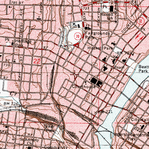 Topographic Map of Winnebago County Sheriff's Office, IL