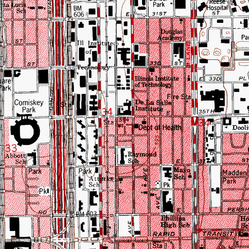 Topographic Map of Chicago Police Department Headquarters, IL