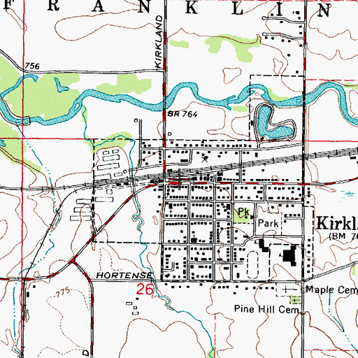 Topographic Map of Kirkland Police Department, IL