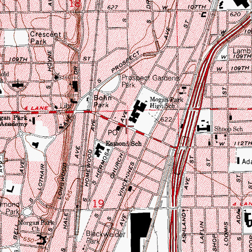 Topographic Map of Chicago Police Dept, IL