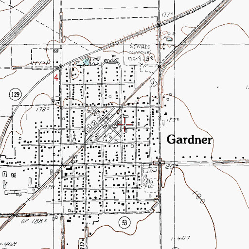 Topographic Map of Gardner Police Department, IL
