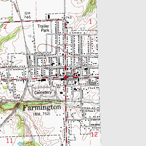 Topographic Map of Farmington Police Department, IL