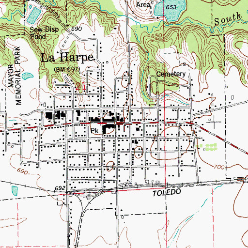 Topographic Map of La Harpe Police Department, IL