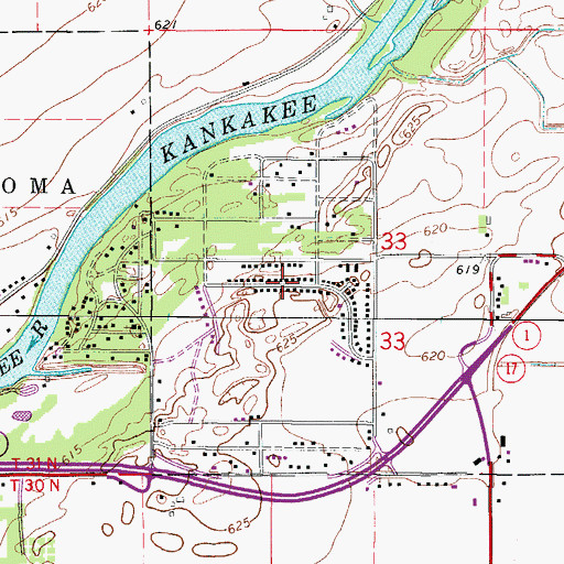 Topographic Map of Sun River Terrace Village Police Department, IL