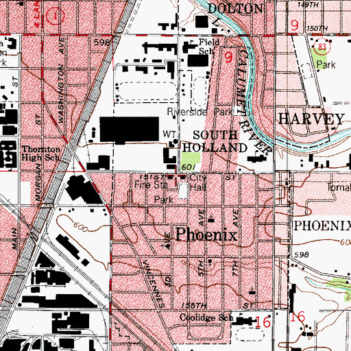 Topographic Map of Phoenix Police Department, IL