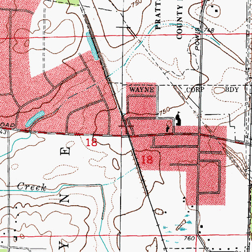 Topographic Map of Wayne Village Police Department, IL