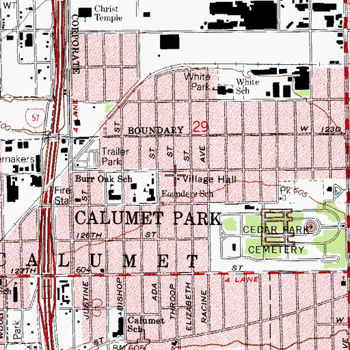 Topographic Map of Calumet Park Police Dept, IL