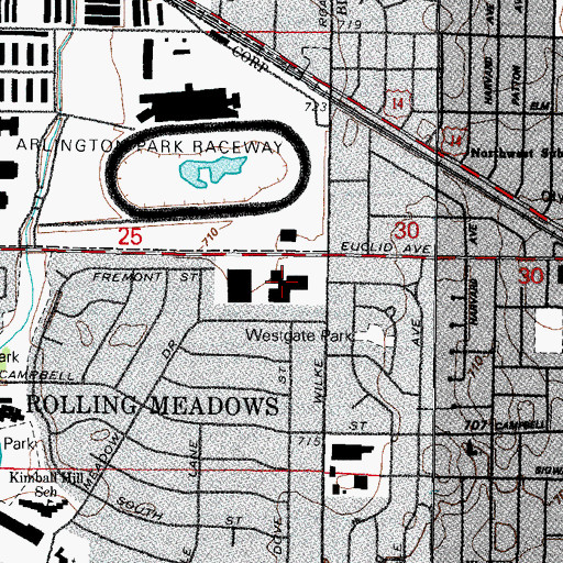 Topographic Map of Cook County Sheriff - North Area Patrol Division, IL