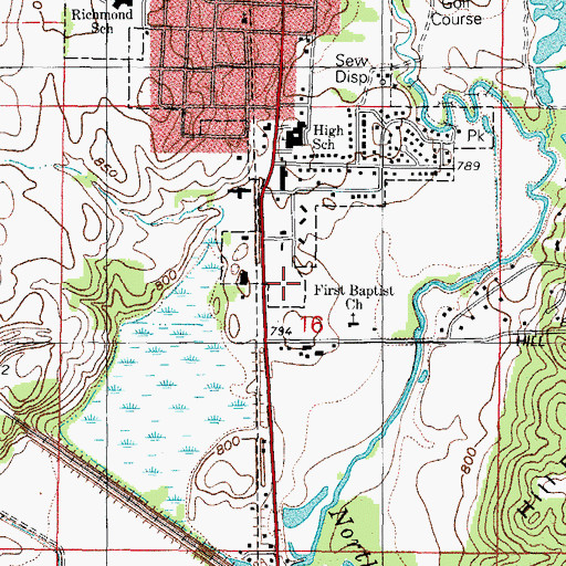 Topographic Map of Richmond Police Department, IL