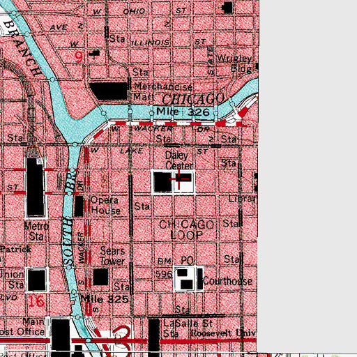 Topographic Map of Cook County Sheriff's Office, IL