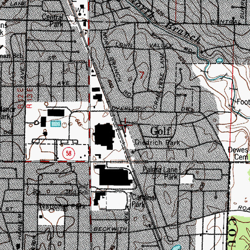 Topographic Map of Golf Police Department, IL