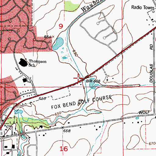 Topographic Map of Oswego Police Department, IL
