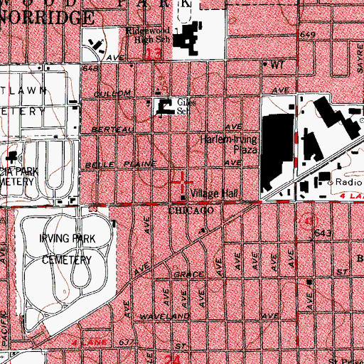 Topographic Map of Norridge Police Department, IL