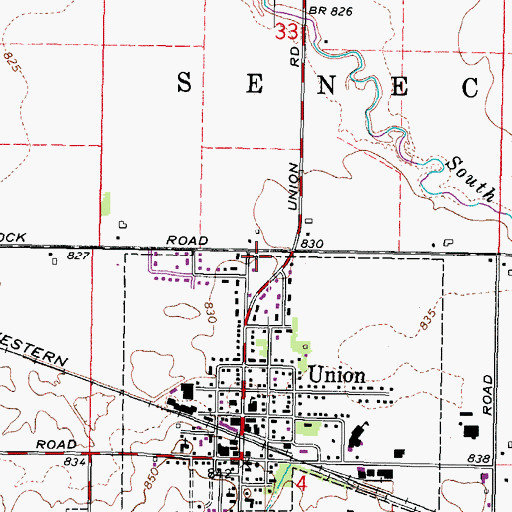 Topographic Map of Union Village Police Department, IL
