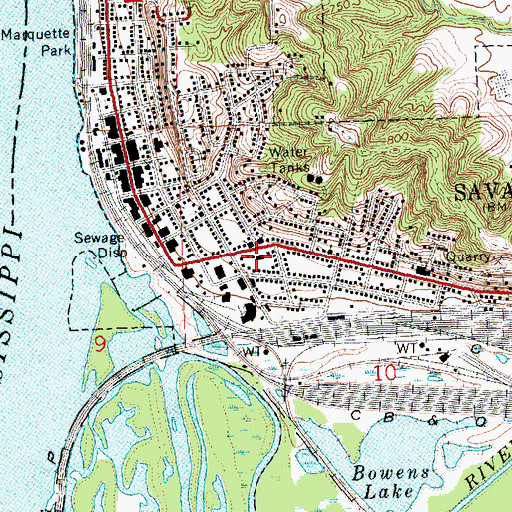 Topographic Map of Savanna Police Department, IL
