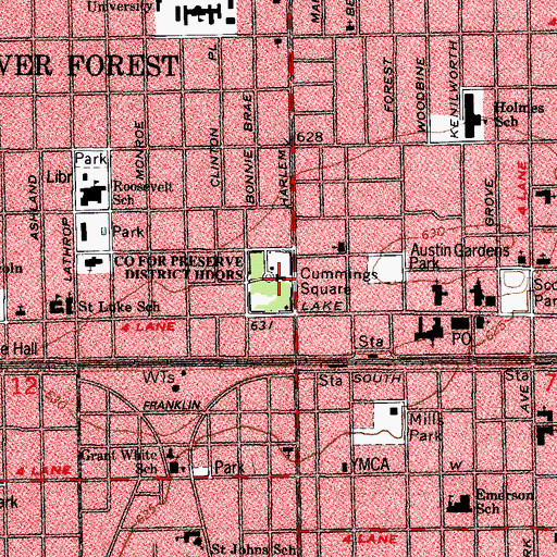 Topographic Map of Forest Preserves of Cook County Law Enforcement Department, IL