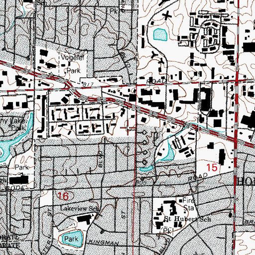 Topographic Map of Hoffman Estates Police Department, IL