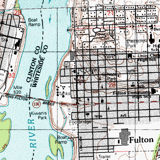 Topographic Map of Fulton City Police Department, IL
