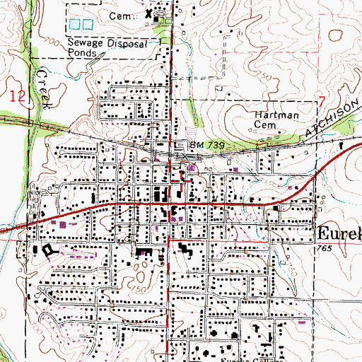 Topographic Map of Woodford County Sheriff's Office, IL