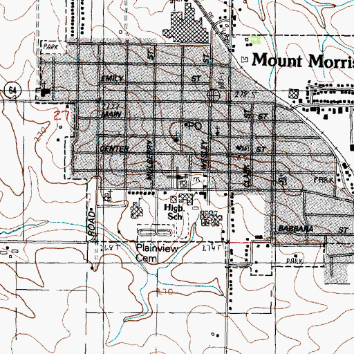 Topographic Map of Mount Morris Police Department, IL