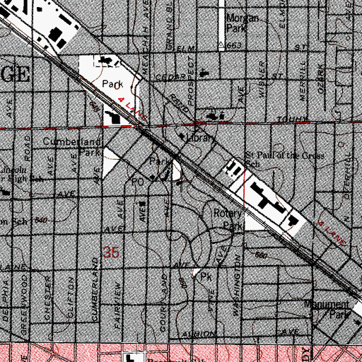 Topographic Map of Park Ridge Police Department, IL