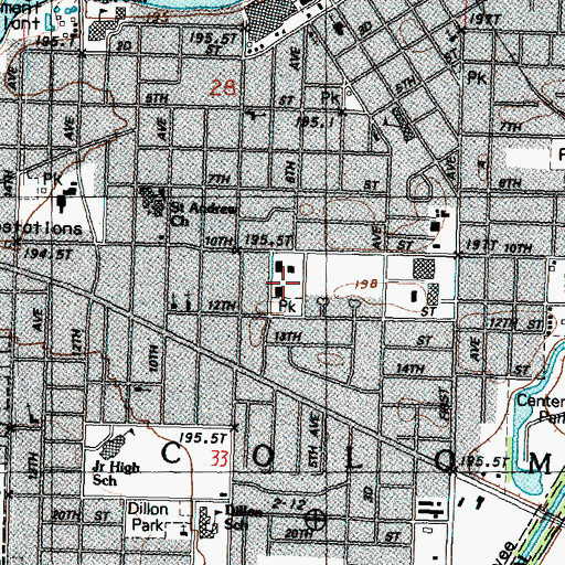 Topographic Map of Rock Falls Police Department, IL