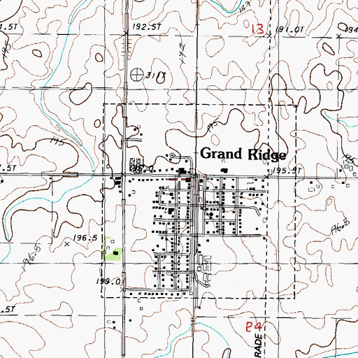 Topographic Map of Grand Ridge Police Department, IL