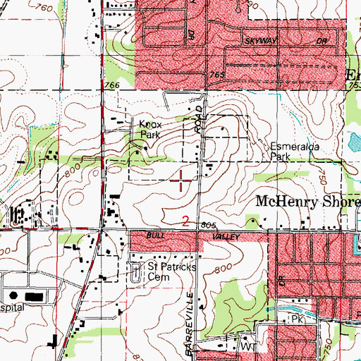 Topographic Map of McHenry City Police Department, IL