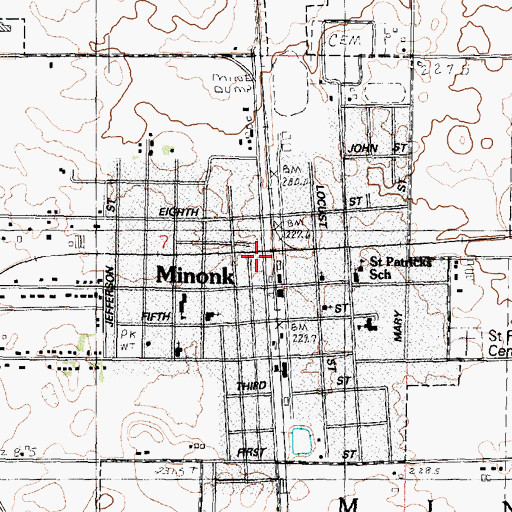 Topographic Map of Minonk Police Department, IL