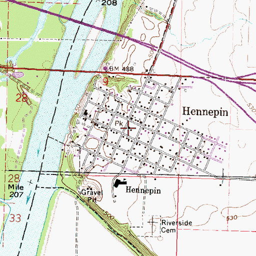 Topographic Map of Putnam County Sheriff's Office, IL