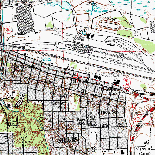 Topographic Map of Silvis Police Department, IL