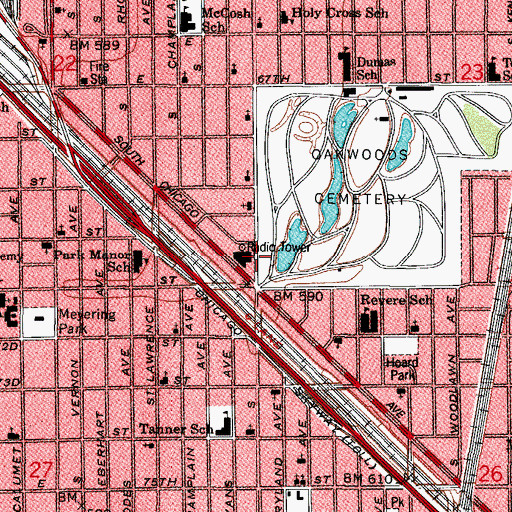 Topographic Map of Chicago Police Department, IL