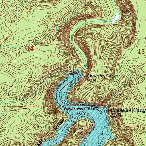 Topographic Map of Chevelon Canyon Dam, AZ