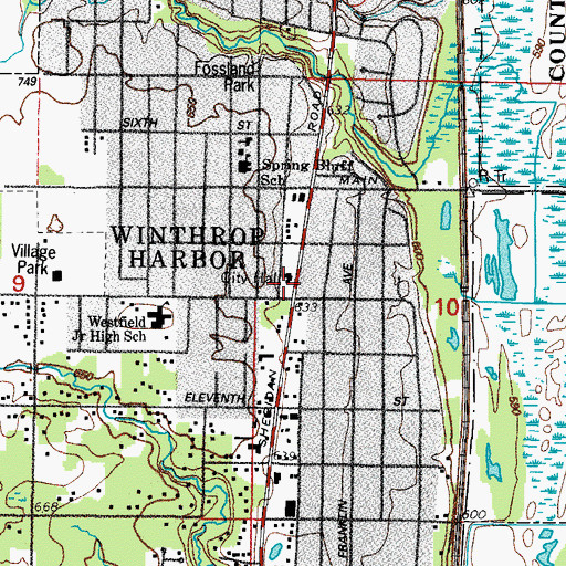 Topographic Map of Winthrop Harbor Police Department, IL