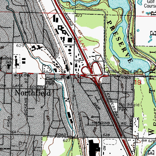 Topographic Map of Northfield Police Department, IL