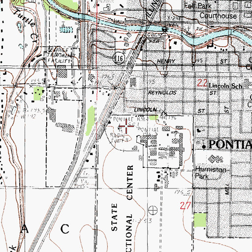 Topographic Map of Livingston County Sheriff's Office, IL